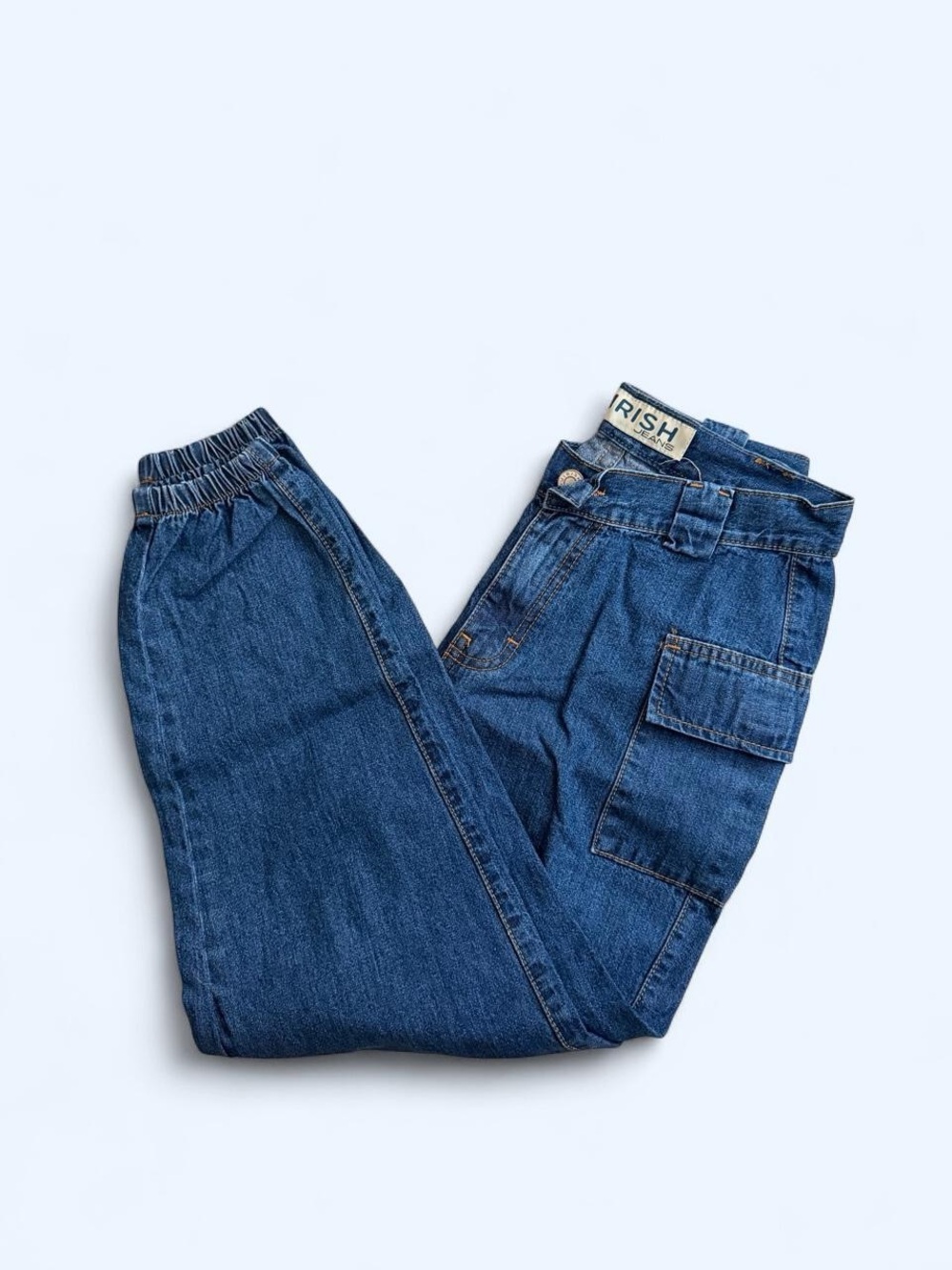 I·Rish Blue Denim Cargo Jeans